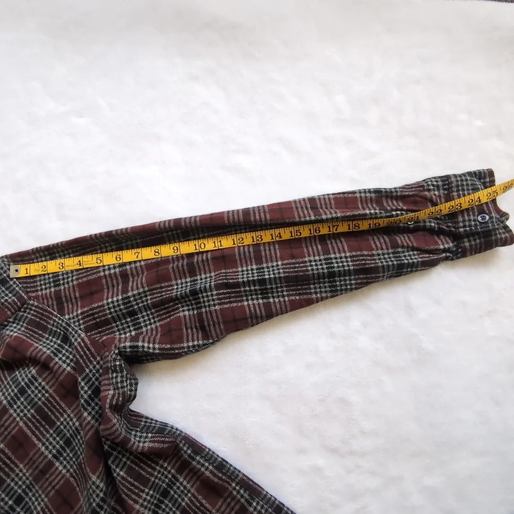 The North Face Flannel Shirt Mens Large Burgundy Plaid Long Sleeve Button Down